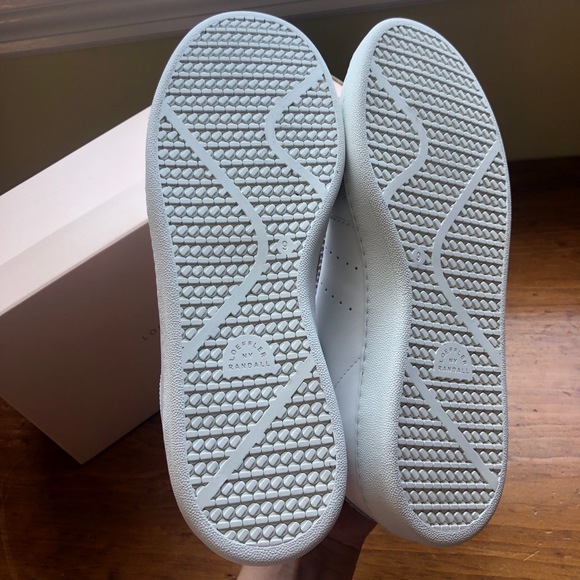 Loeffler Randall Keeley Low Top Sneakers W Size 9 White Grey Beaded Safety Pins - Picture 7 of 16